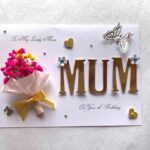 Luxury Personalised Handmade Birthday Card, Mini Dried Flower Bouquet Card with Box C423