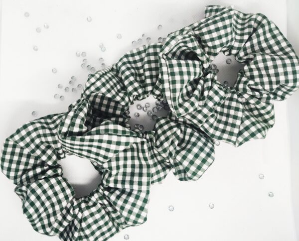 Green gingham school hair Scrunchies - product image 3