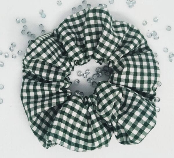 Green gingham school hair Scrunchies - product image 5