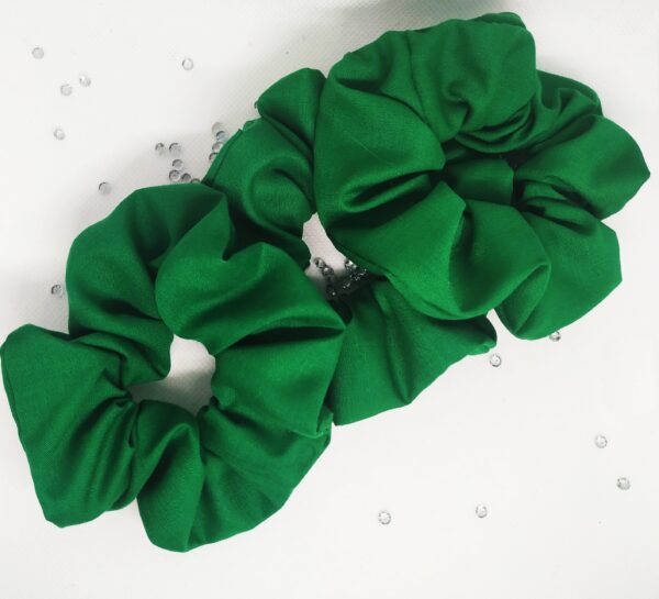 Green gingham school hair Scrunchies - main product image