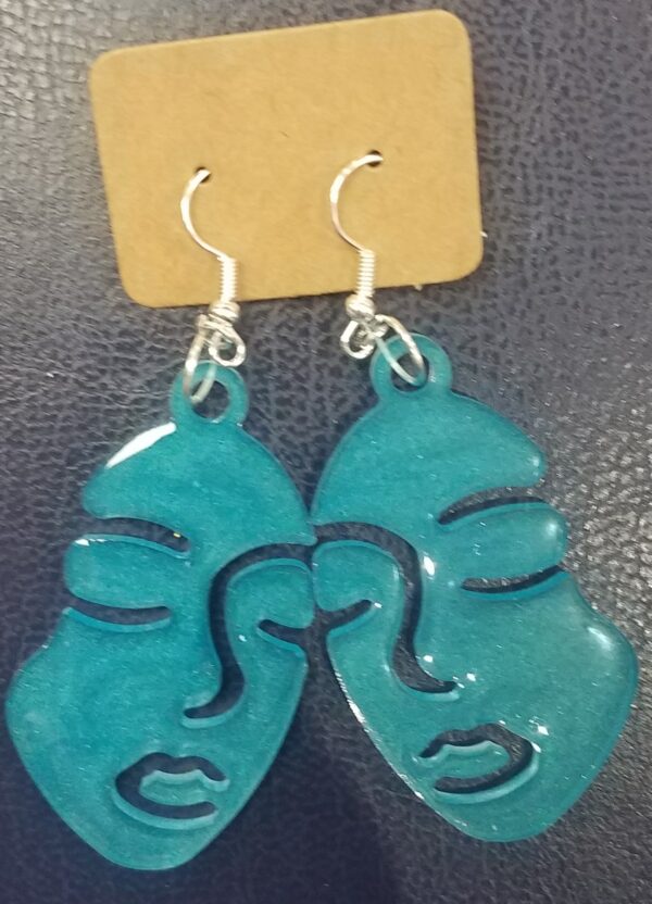 Picasso style face earrings - main product image