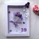Personalised Handmade Birthday Card, Mini Dried Flower Bouquet Card with Box C429