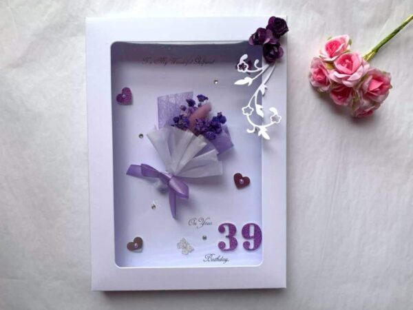 Personalised Handmade Birthday Card, Mini Dried Flower Bouquet Card with Box C429 - product image 2