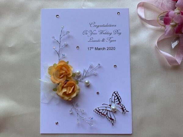 Personalised Handmade Wedding Card, Luxury 3D Flower Engagement Card with Box C400 - product image 4