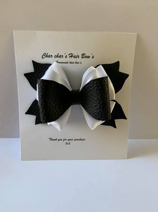 faux leather hair bow - product image 3