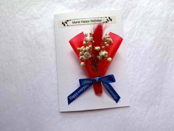 Personalised Handmade Birthday Card, Mini Dried Flower Bouquet Card with Box C419 - product image 2