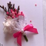 Luxury Personalised Handmade Birthday Card, Mini Dried Flower Bouquet Card with Box C002