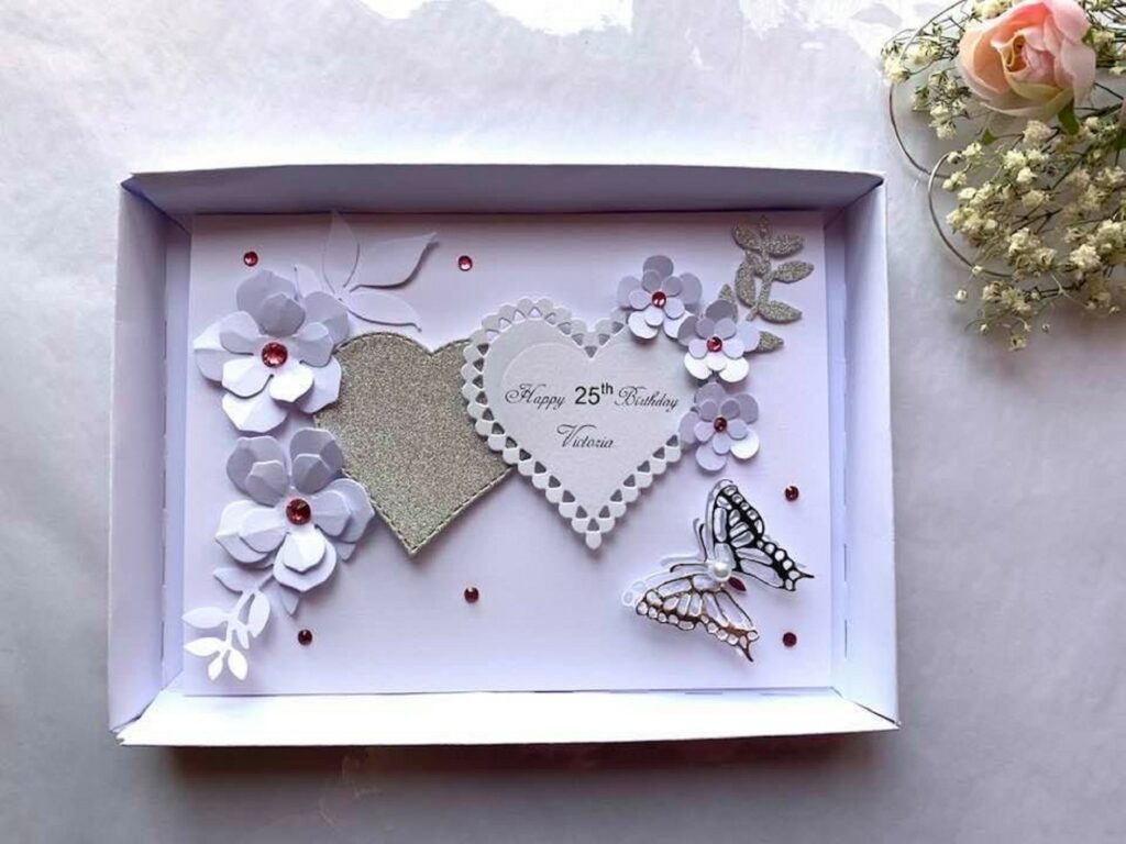 Luxury Personalised Handmade Birthday Card, Luxury 3D Flower Birthday Card with Box C405