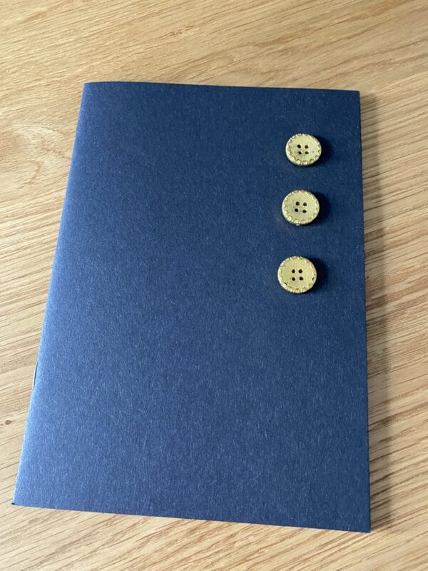 Unique Design A5 Size Black Notebook/Journal/Sketchbook with Gold Button Embellishment - main product image