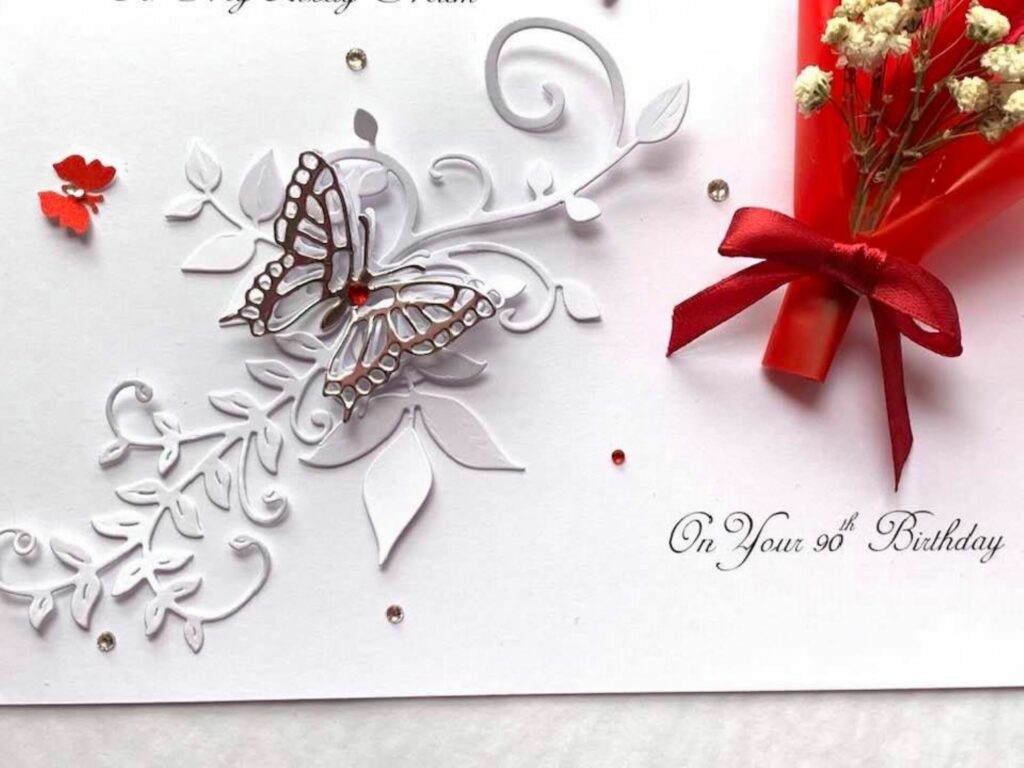Personalised Handmade Birthday Card, 3D Luxury Dried Flower Birthday Card with BOX C424