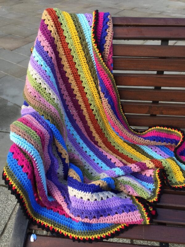 Wooly Dreamz Bespoke Blankets – Campfire Cosy – Vintage Style – Boho Handmade crocheted Blankets - product image 2