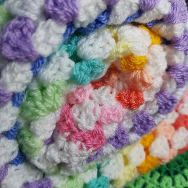 Wooly Dreamz Bespoke Blankets – Pastel Rainbow handmade Crochet Granny Square Baby Blanket - main product image