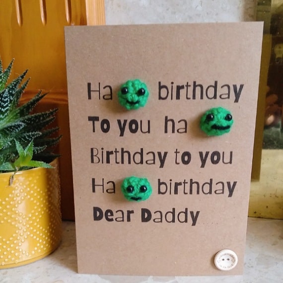 Knitted ha pea birthday card - main product image