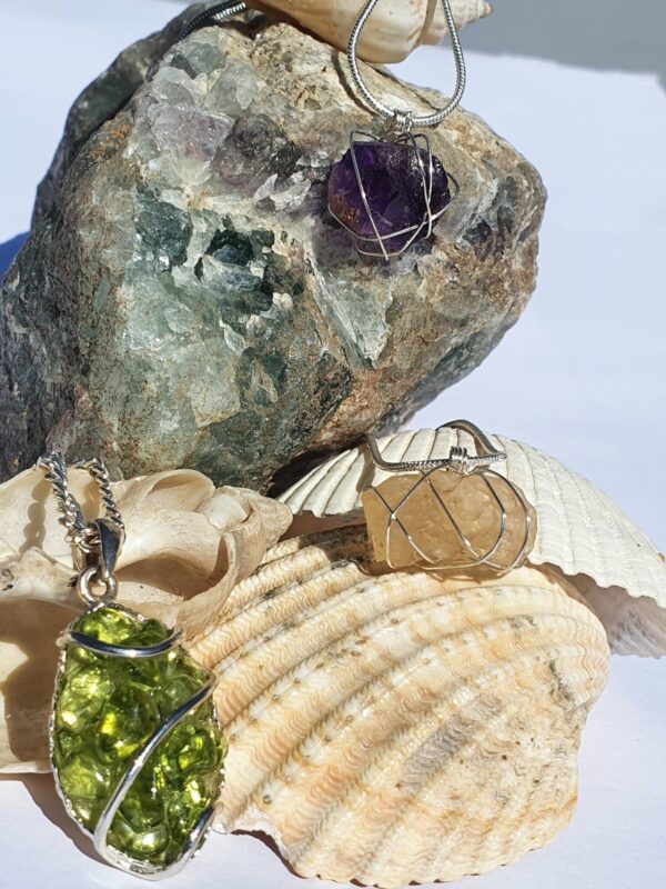 Raw crystal pendants - main product image