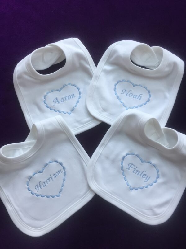 Personalised Baby Bib (blue) - product image 3