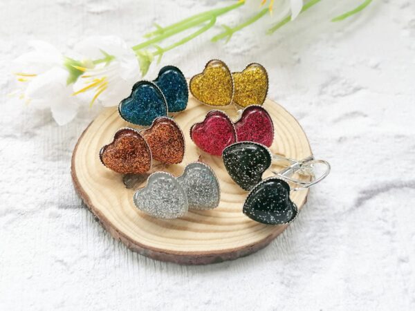 Glitter Heart Earrings - main product image