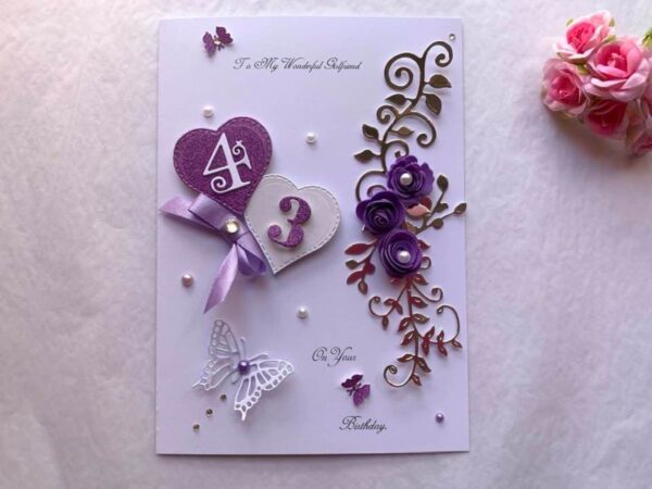 Handmade Personalised Card, Dried Flower Card, Mini Bouquet Card with Box C431 - product image 4