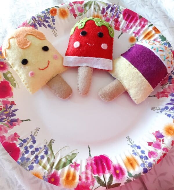 Felt ice lollies play food/ decorations - main product image