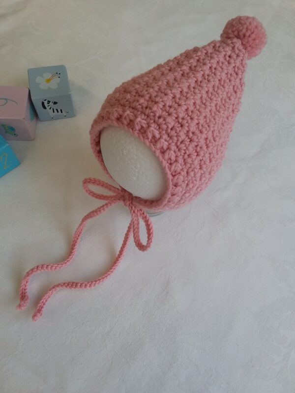 Newborn Merino Pixie Style Crochet Bonnet - product image 3