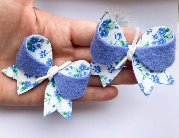 Forget me not pigtail bows - main product image