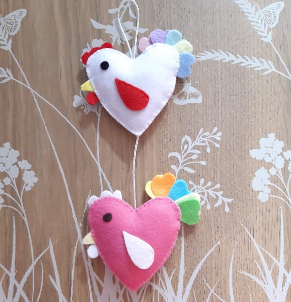 Love birds felt wall hanging - main product image