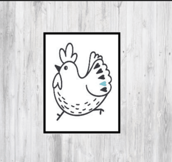 Cute chicken wall art.Unframed A4 chicken print. - main product image