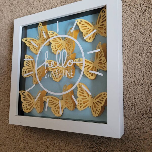 Hello SUNSHINE shadow box with 3D butterflies - product image 3