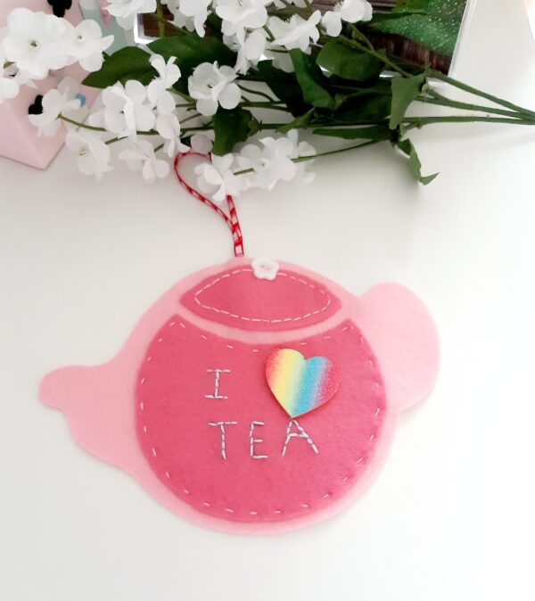 I love tea felt wall hanging. - main product image