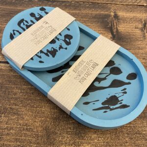 Teal Coaster and Matching Tray