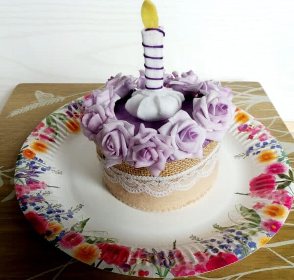 Birthday cake decoration, pretend play food. - main product image