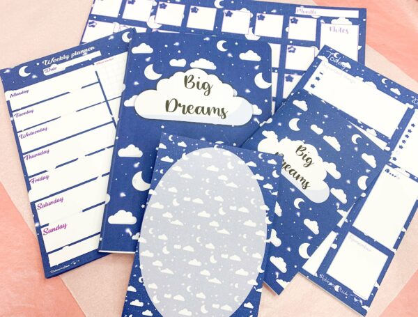 Big dreams collection – monthly-weekly-daily-planner-notebook-a4-a5-memo pad -kawaii-organise-cute - main product image