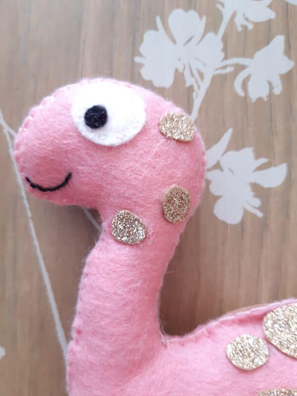 Pink glitter plush Dinosaur - product image 3