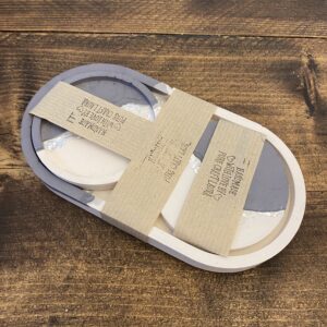 Matching Purple Coasters and Tray with Silver Leaf