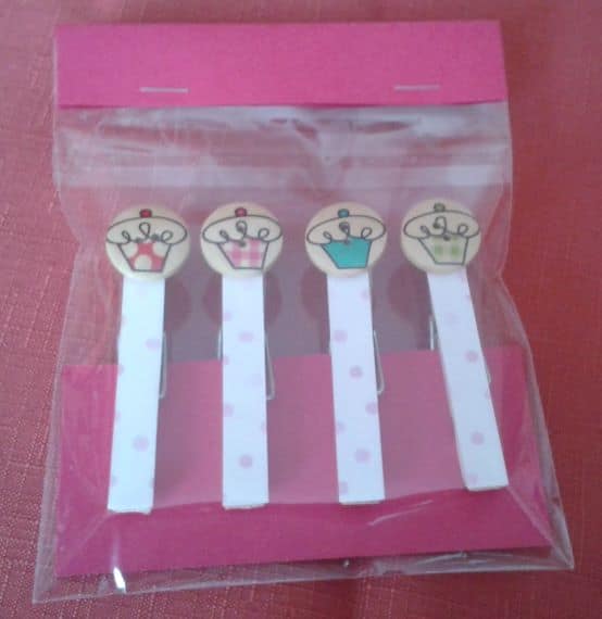 Cupcakes – Set of 4 Magnetic Pegs – Great for Fridge or Noticeboard - product image 3