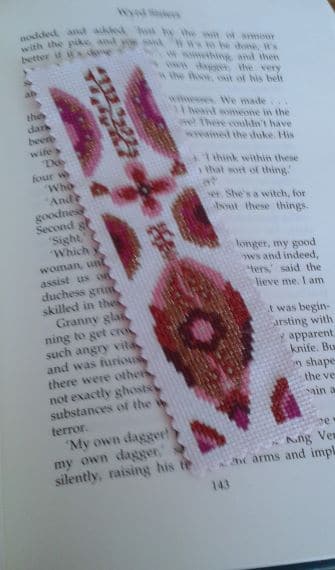 Pink & Gold Cross Stitch Bookmark - main product image