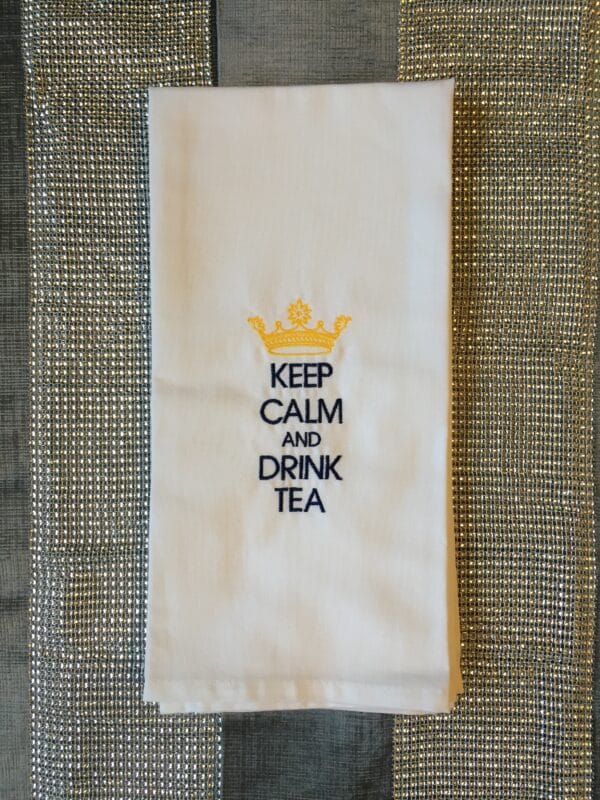 ‘Keep Calm’ Embroidered Tea Towel - product image 5