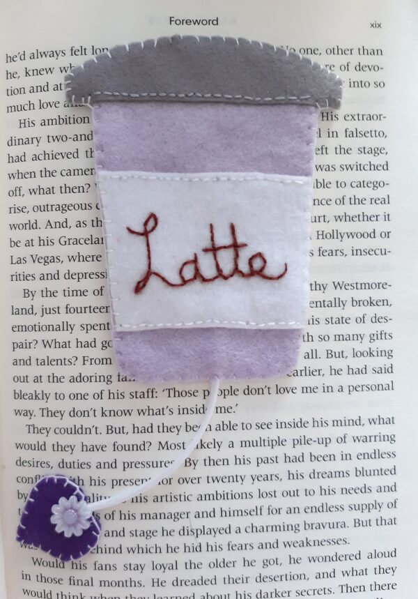 Latte Coffee felt bookmark - main product image