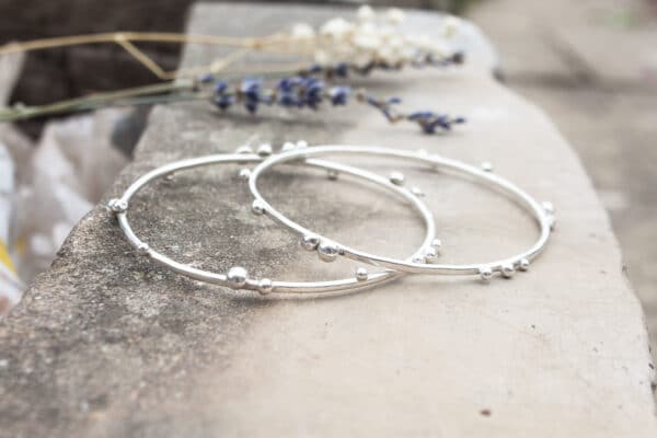 Recycled Silver Pebble Stacking Bangle - product image 2