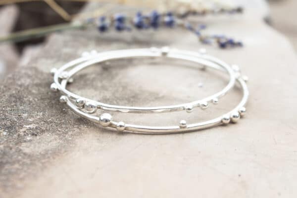 Recycled Silver Pebble Stacking Bangle - product image 3