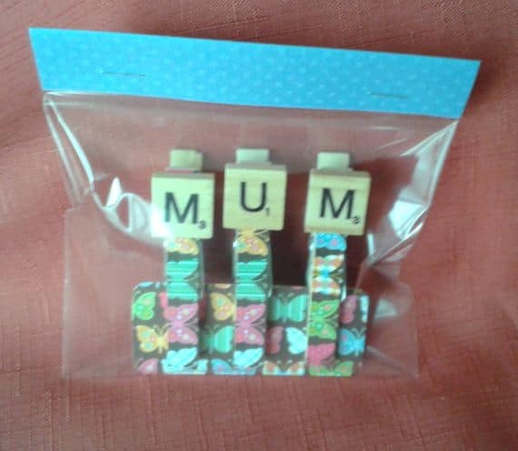 Mum Butterflies – Set of 3 Magnetic Peg Magnets – Great for Fridge or Noticeboard - product image 3