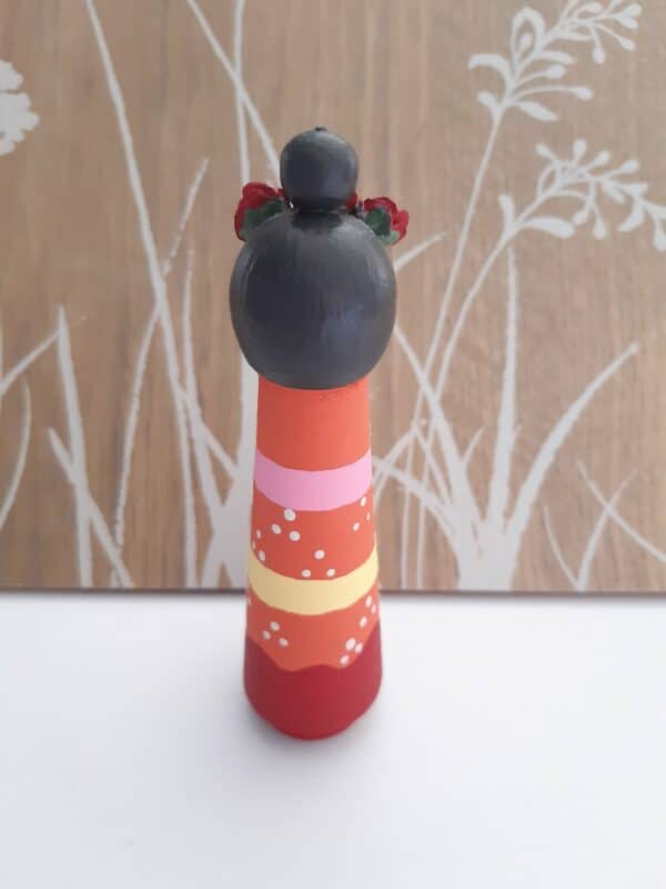 Frida Kahlo Mexican wooden Peg Doll. - product image 2