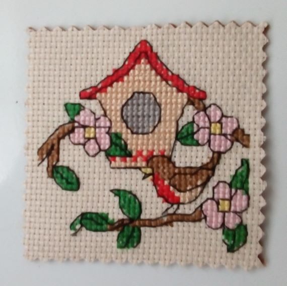 Bird Box Cross Stitch Fridge Magnet - main product image