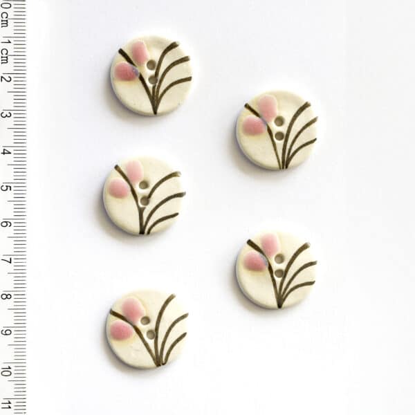 Pink Floral Grass Buttons L297 - main product image