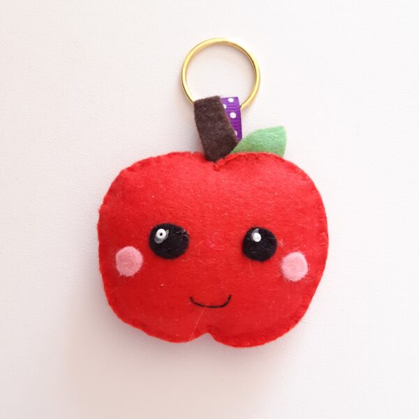 Kawaii felt apple key ring - main product image