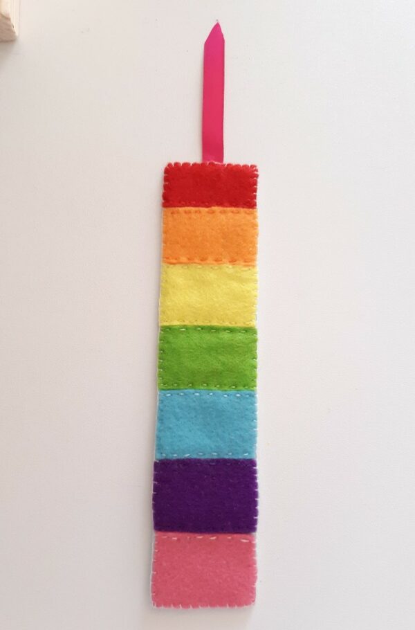 Rainbow handsewn bookmark - main product image