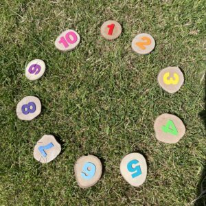 Rainbow number wood cookies