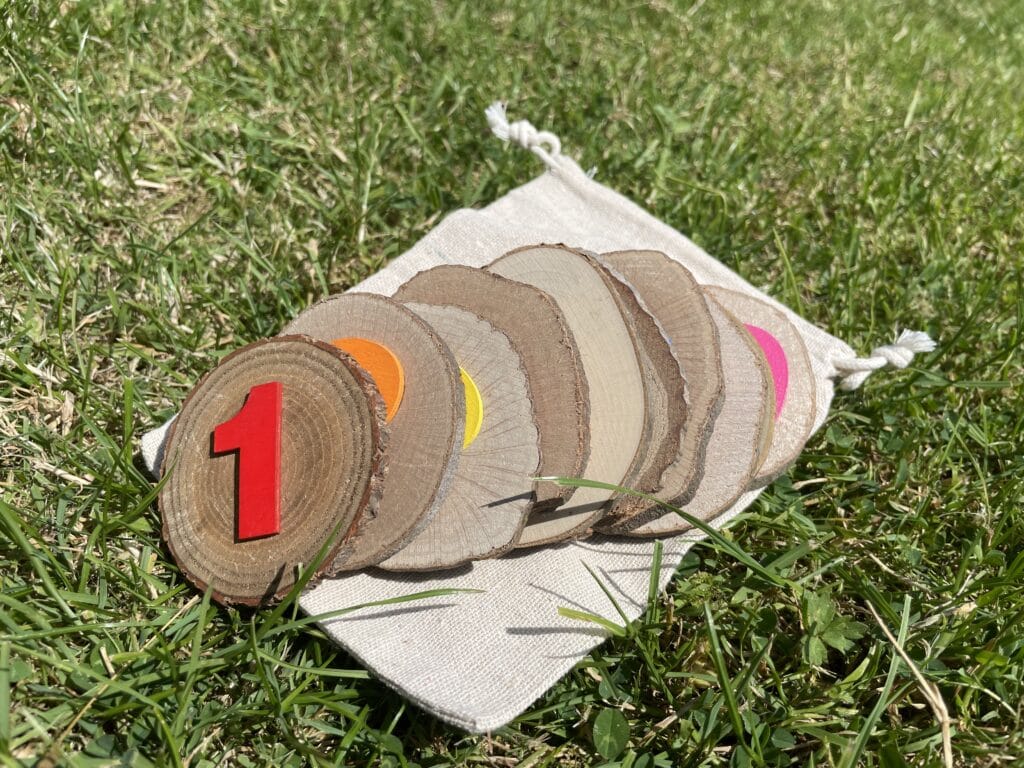 Perfectly imperfect rainbow wood cookies