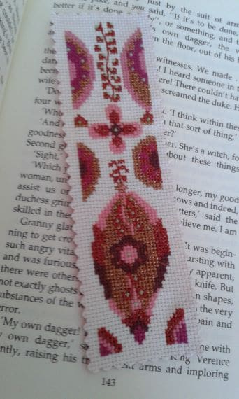 Pink & Gold Cross Stitch Bookmark - product image 2