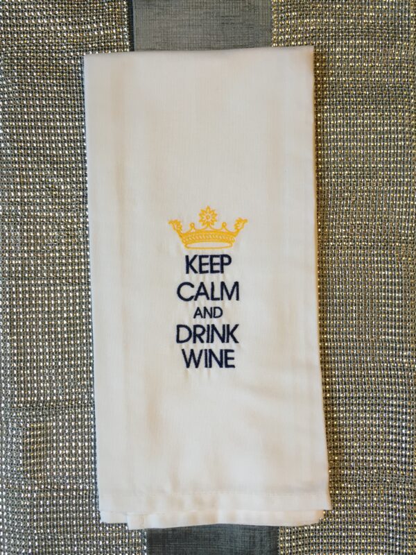 ‘Keep Calm’ Embroidered Tea Towel - product image 4