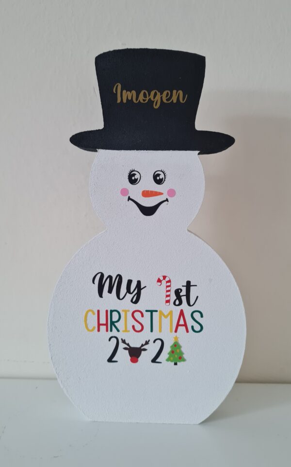 Personalized Wooden snowman - product image 3